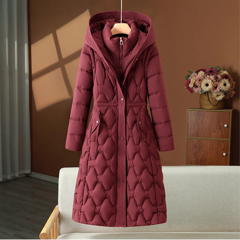 Fashion Mid-length Women's Down Cotton Jacket Coat