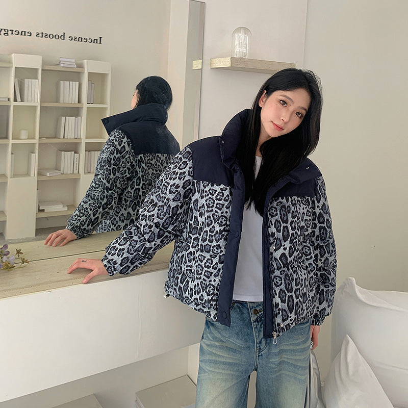 Cotton-padded Jacket Loose Thick Printed Short Coat