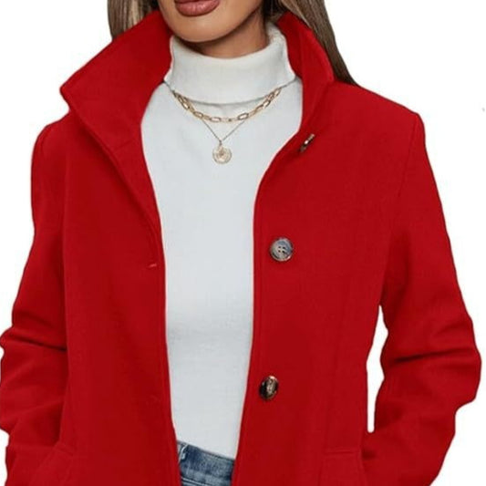 Winter Thick Long Sleeve Woolen Long Thick Coat