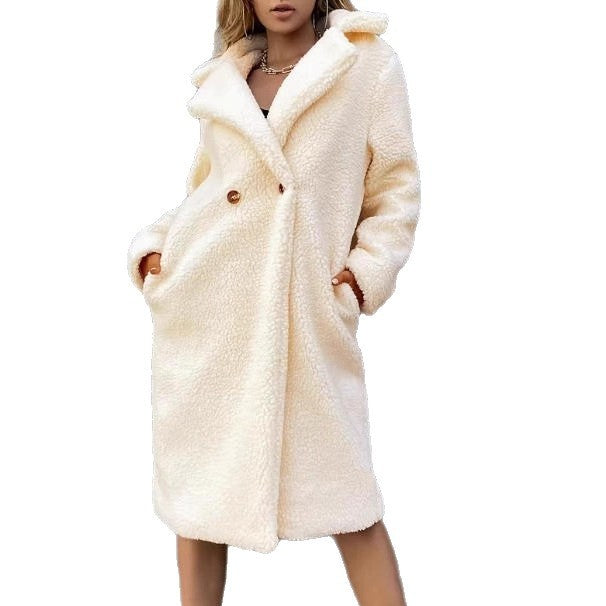 Lapel Loose And Warm Long-cut Coat
