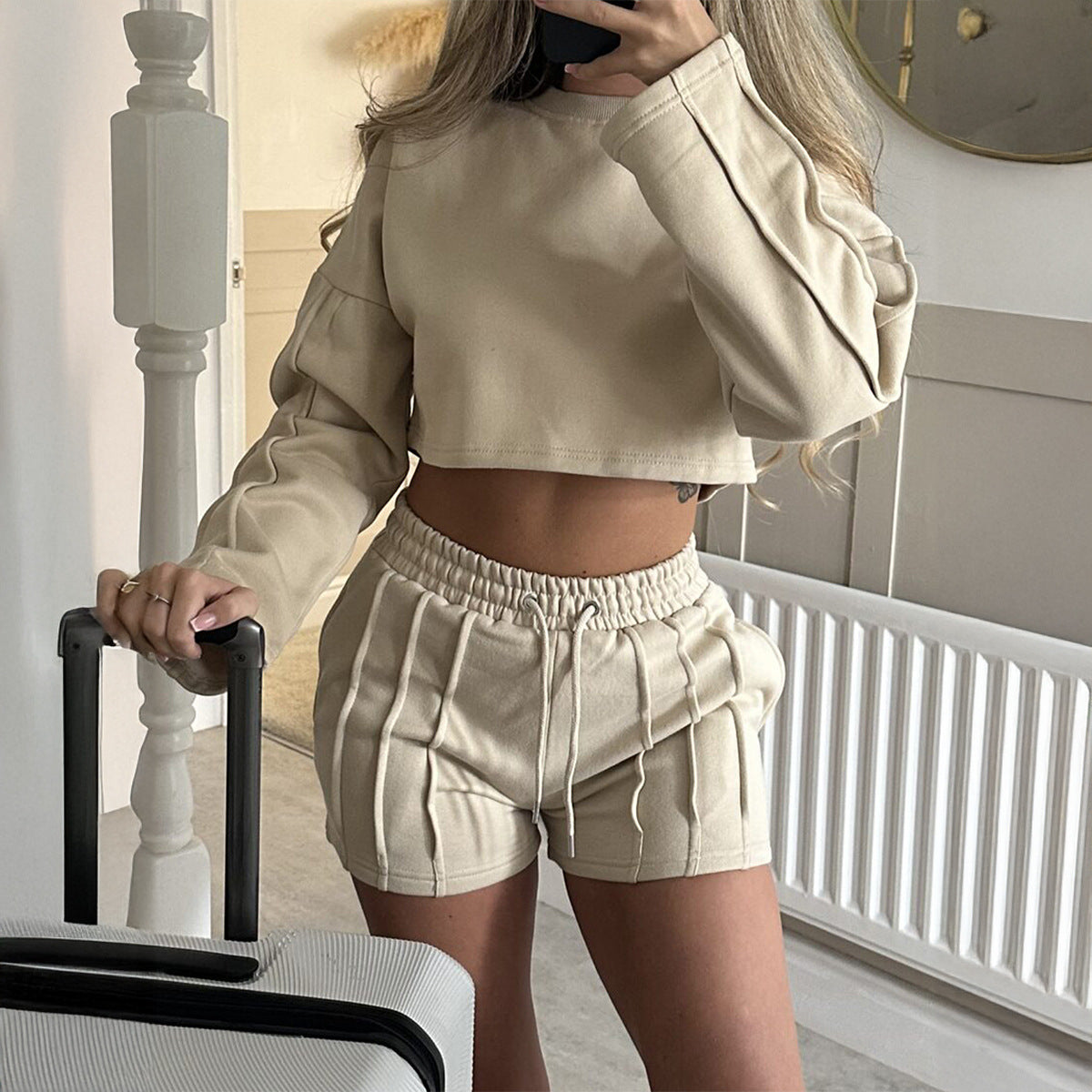 Hoodie Shorts Suit For Women