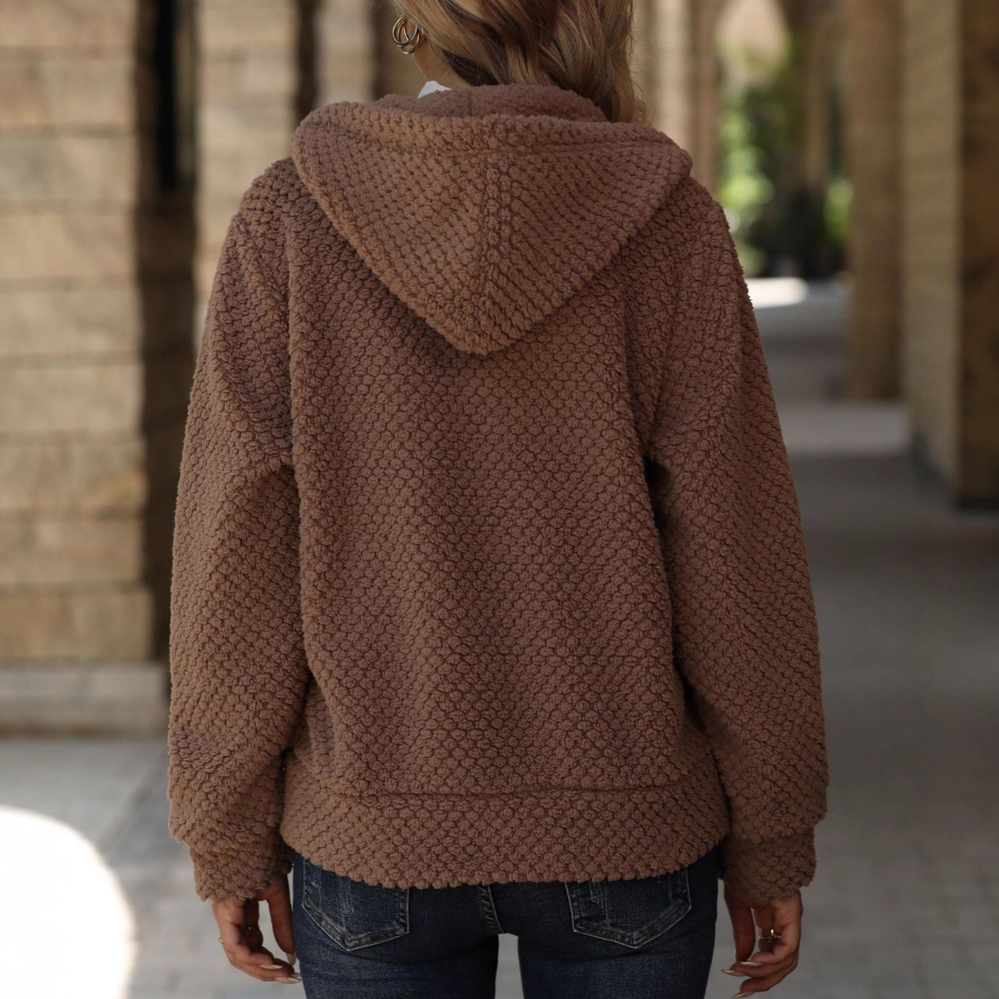 Women's Autumn And Winter Loose Zipper Plush Jacket