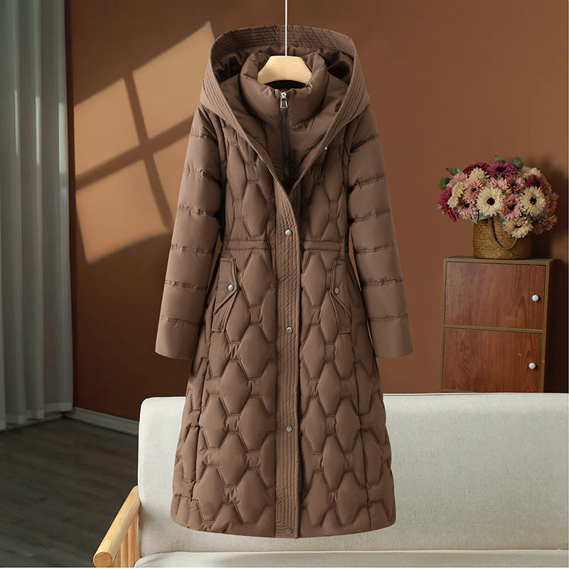 Fashion Mid-length Women's Down Cotton Jacket Coat
