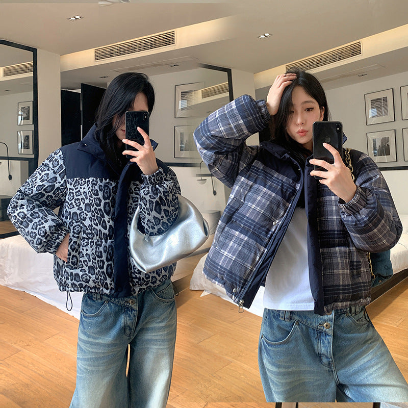 Cotton-padded Jacket Loose Thick Printed Short Coat