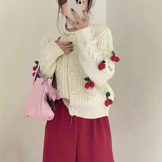 Cherry Younger Sweet Sweater Female Korean