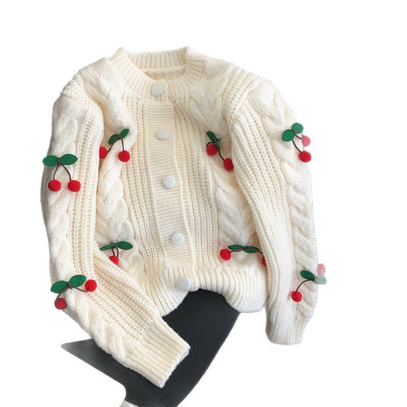 Cherry Younger Sweet Sweater Female Korean