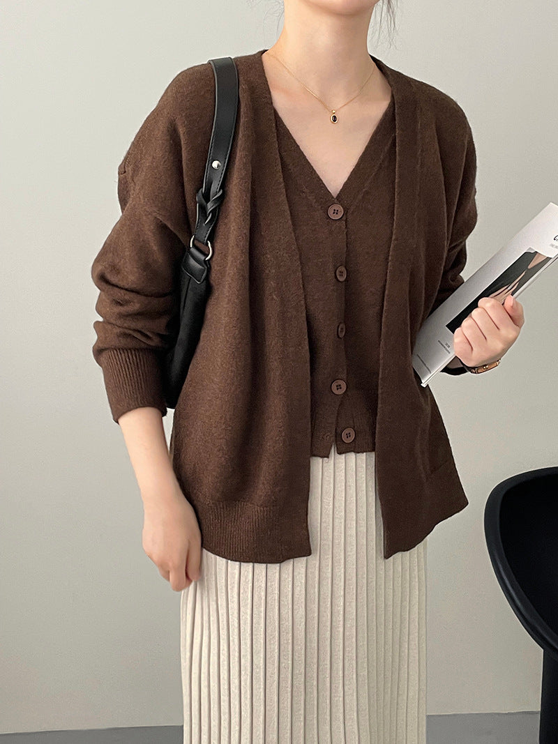 Cardigan Two-piece Short Sweater