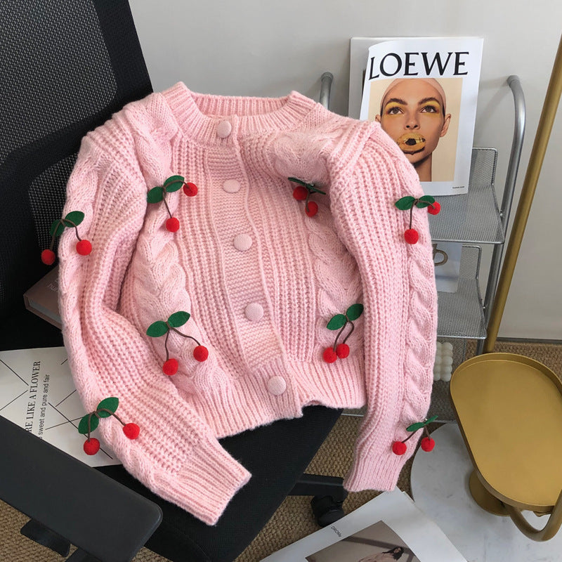 Cherry Younger Sweet Sweater Female Korean