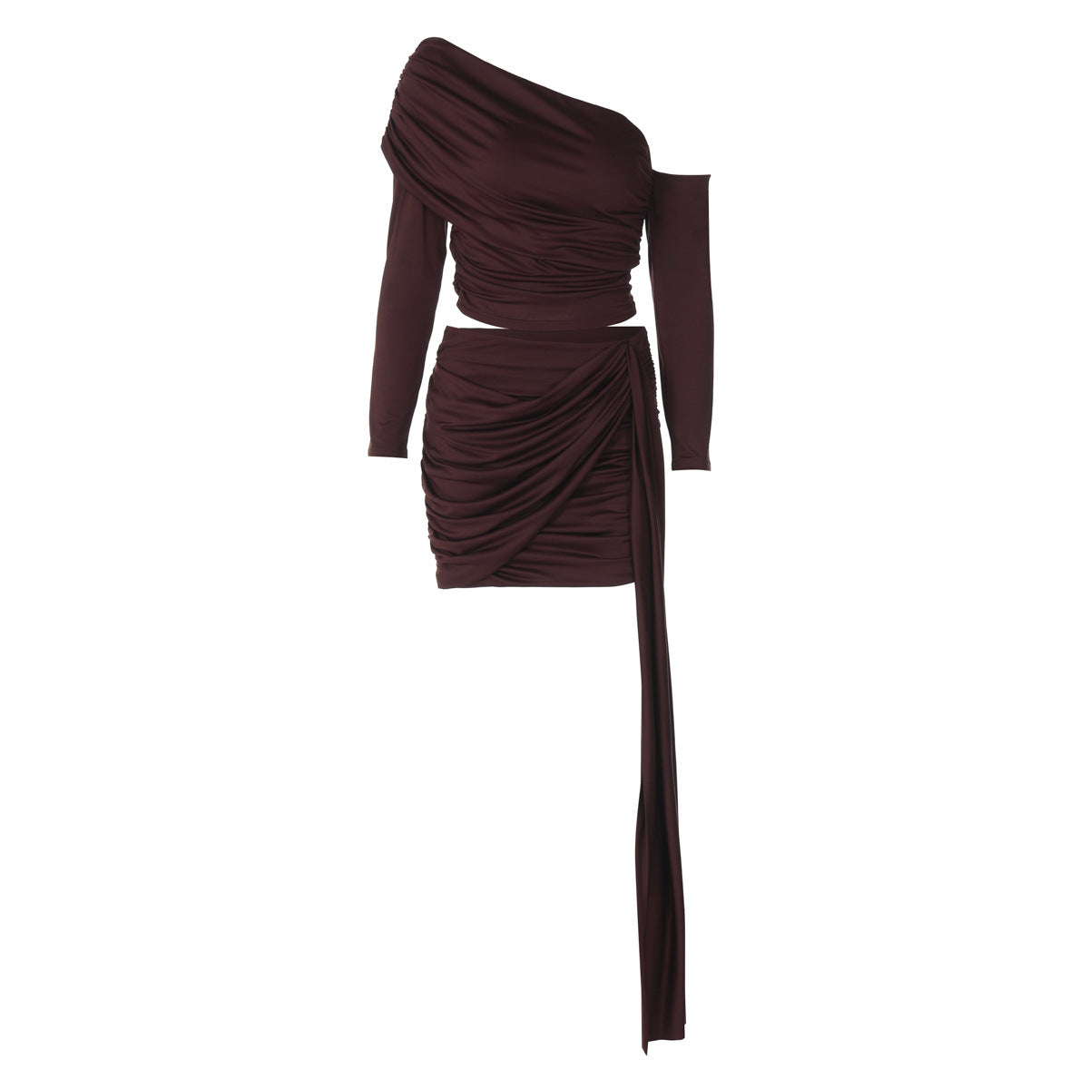 Shoulder Long-sleeved Top Slim