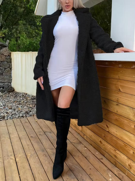 Lapel Loose And Warm Long-cut Coat