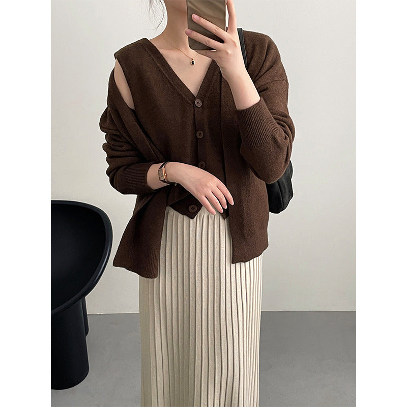 Cardigan Two-piece Short Sweater