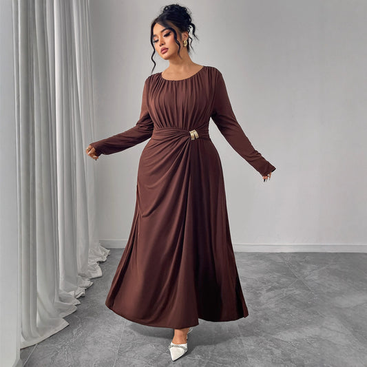 Fashion Coffee Color Dress For Women