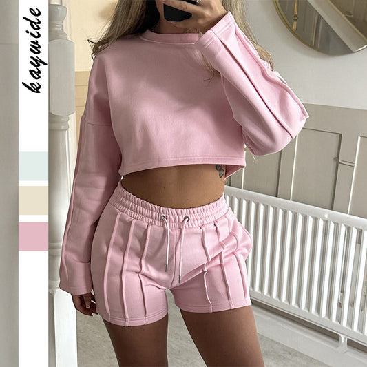 Hoodie Shorts Suit For Women