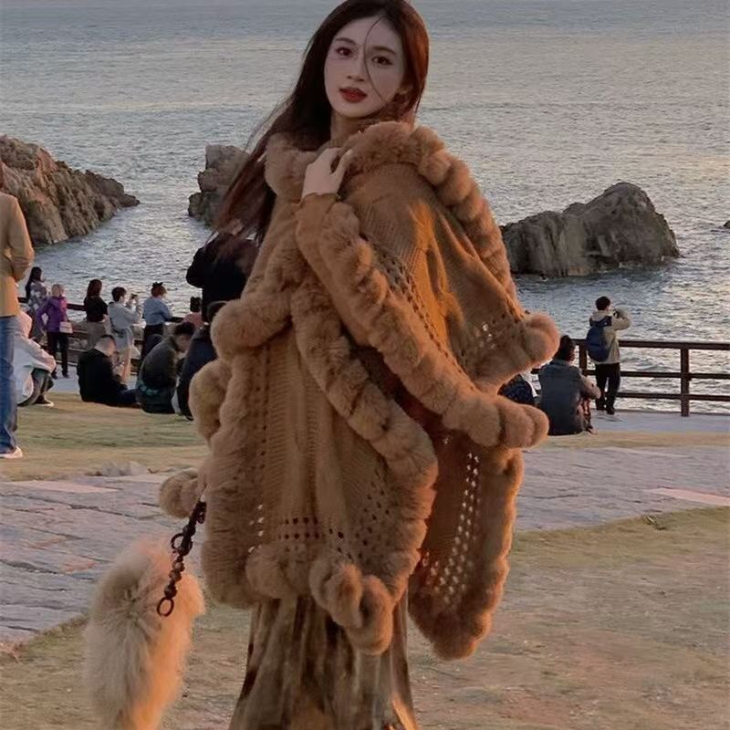 Fleece-lined Shawl Thickened