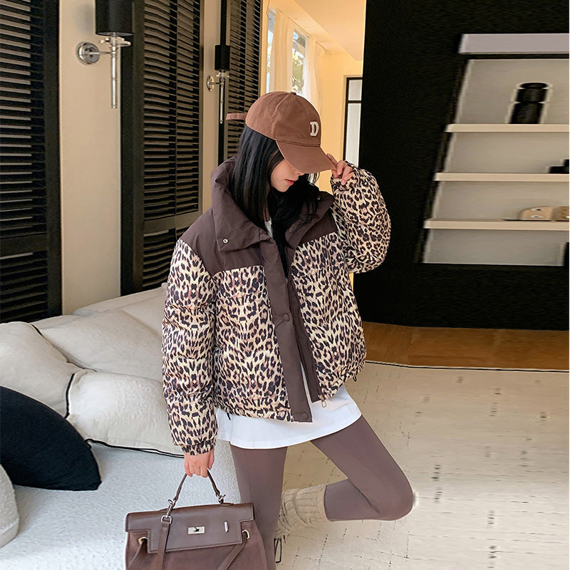 Cotton-padded Jacket Loose Thick Printed Short Coat